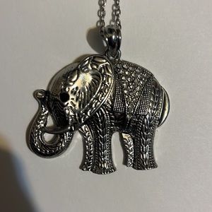 Elephant pendant necklace, silver, about 8 inch chain, clasp closure. Beautiful!